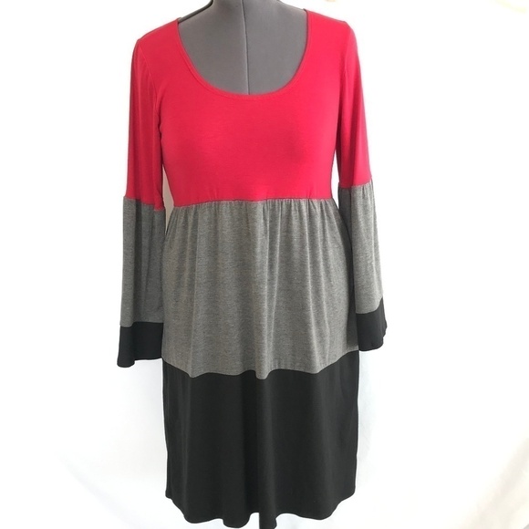 Chadwick's Wide Stripe Bell Sleeve Dress - Picture 1 of 8